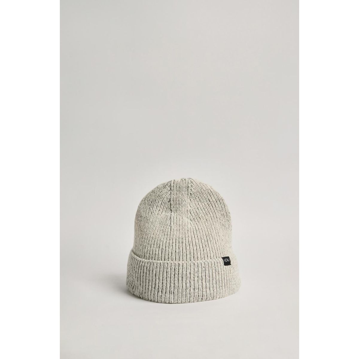 KOAJ - KOAJ Gorro crema claro tejido con marquilla negra decorativ Hombre