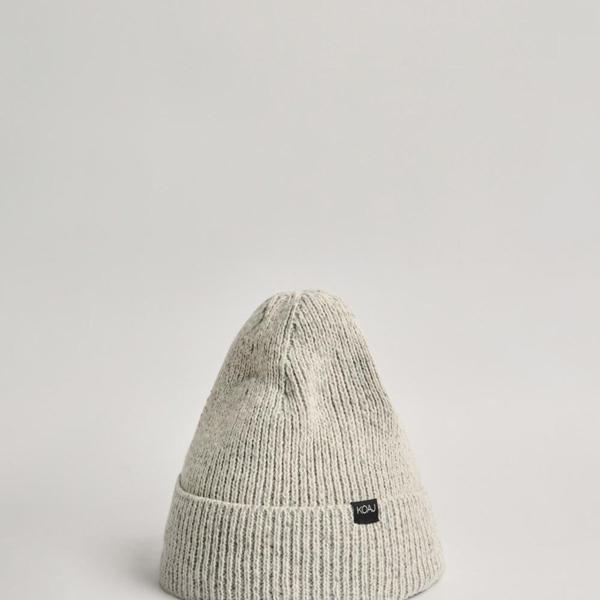 KOAJ - KOAJ Gorro crema claro tejido con marquilla negra decorativ Hombre