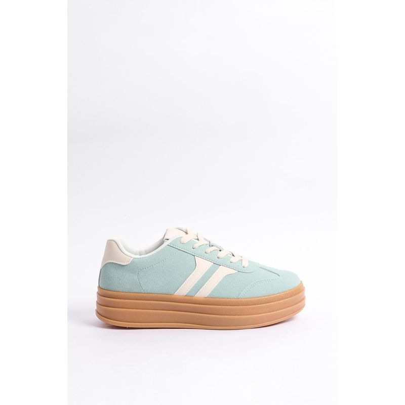 KOAJ - KOAJ Tenis urbanos, verde y crema con plataforma encontraste. MUJER