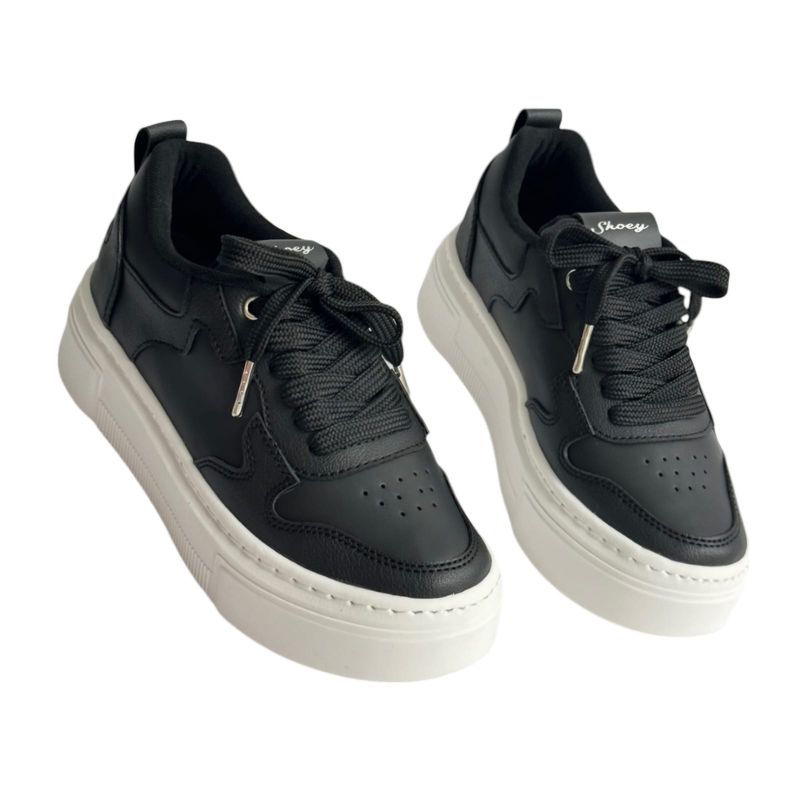 EVEGONZ - Tenis Casual Mujer Calzado Cómodo Negro