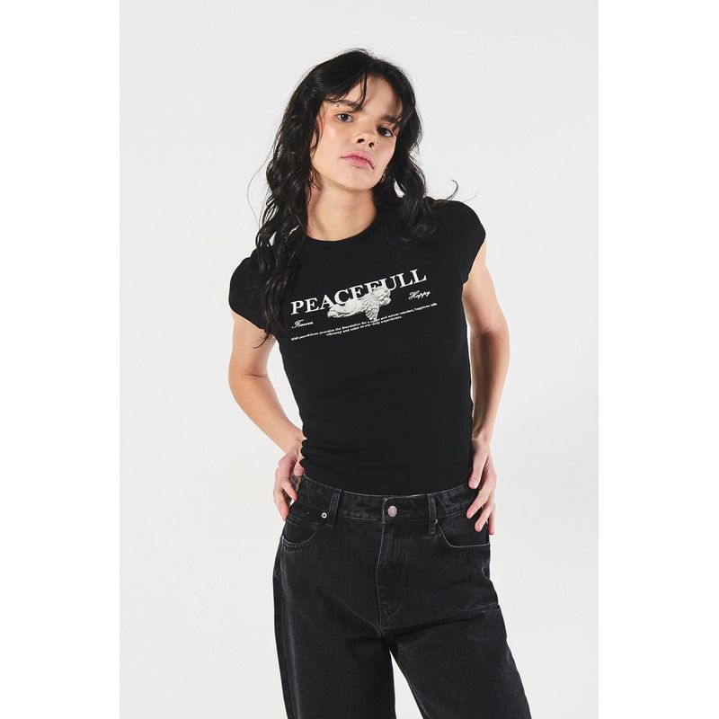KOAJ - KOAJ Camiseta manga corta con estampado frente MUJER