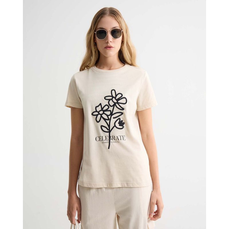 SEVEN SEVEN - Camiseta Para Mujer Manga Corta Color Beige Marca Seven Seven #28096079