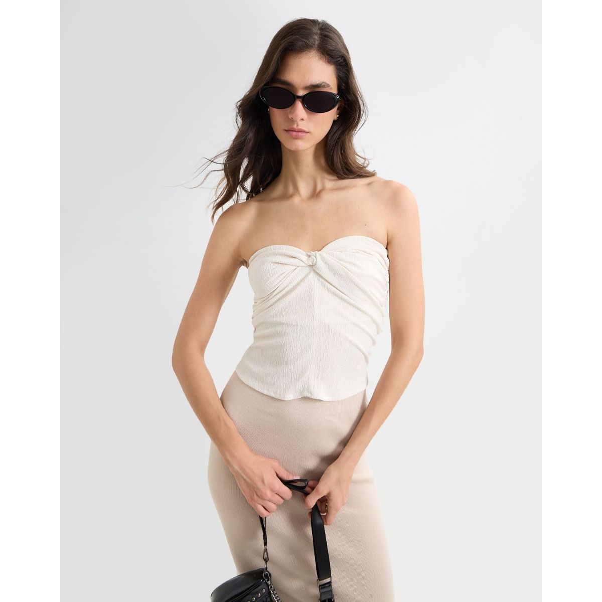 SEVEN SEVEN - Camiseta Con Anudado  Para Mujer Beige Seven Seven