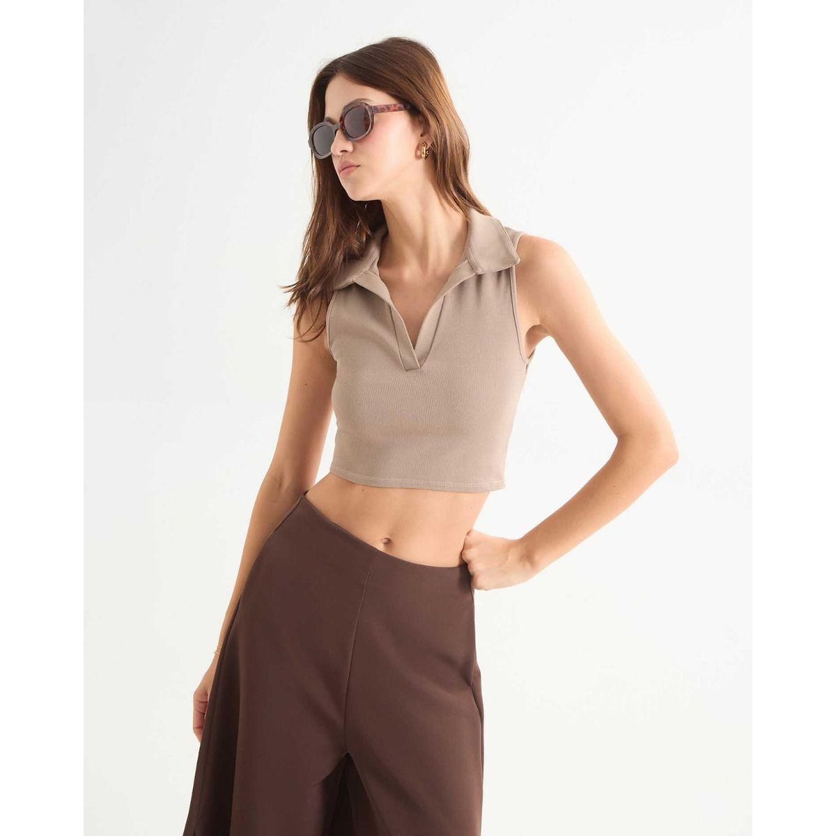 SEVEN SEVEN - Camiseta Para Mujer Manga Sisa Color Cafe  Marca Seven Seven #28096150