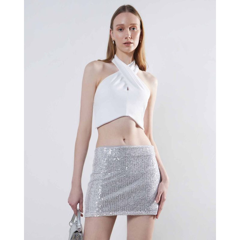 SEVEN SEVEN - Falda Para Mujer Corto Color Plata Marca Seven Seven #28140878