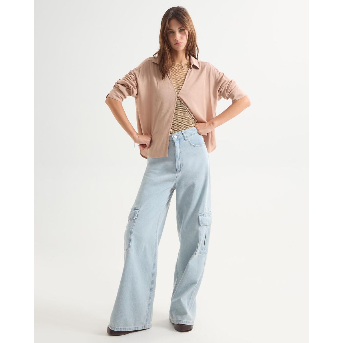 SEVEN SEVEN - Jean Para Mujer Wide-Leg Color Azul Claro Marca Seven Seven #28160884