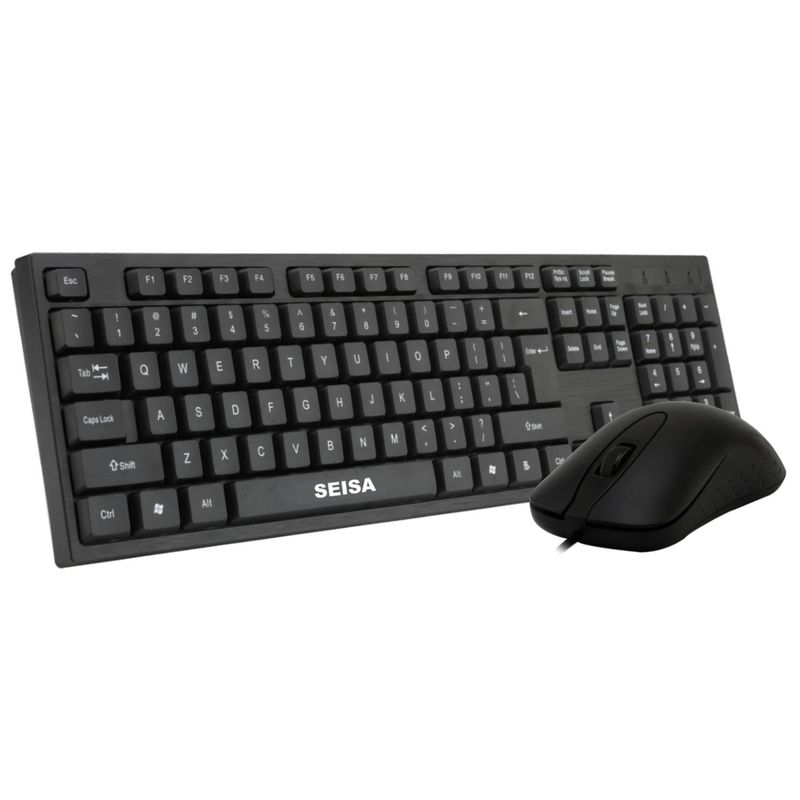 SEISA - Kit Mouse Y Teclado Alámbrico Color Negro