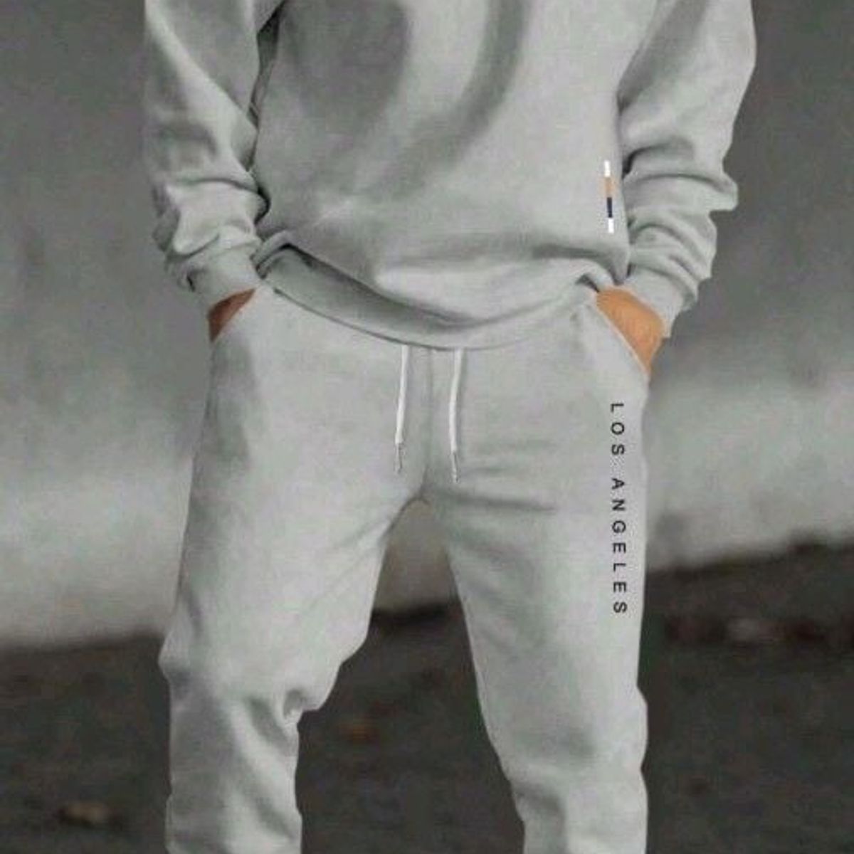 URBAN PLUS - sudadera hombre buzo y jogger conjunto gris los angeles