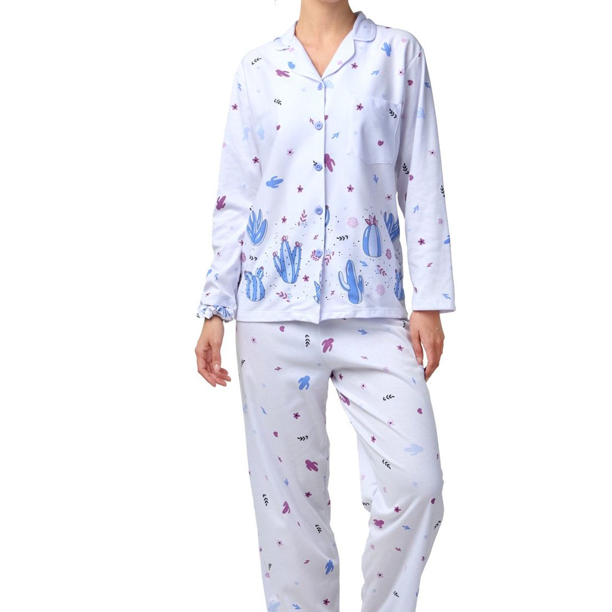 SANTANA - Pijama Mujer Lucia Azul Azteca