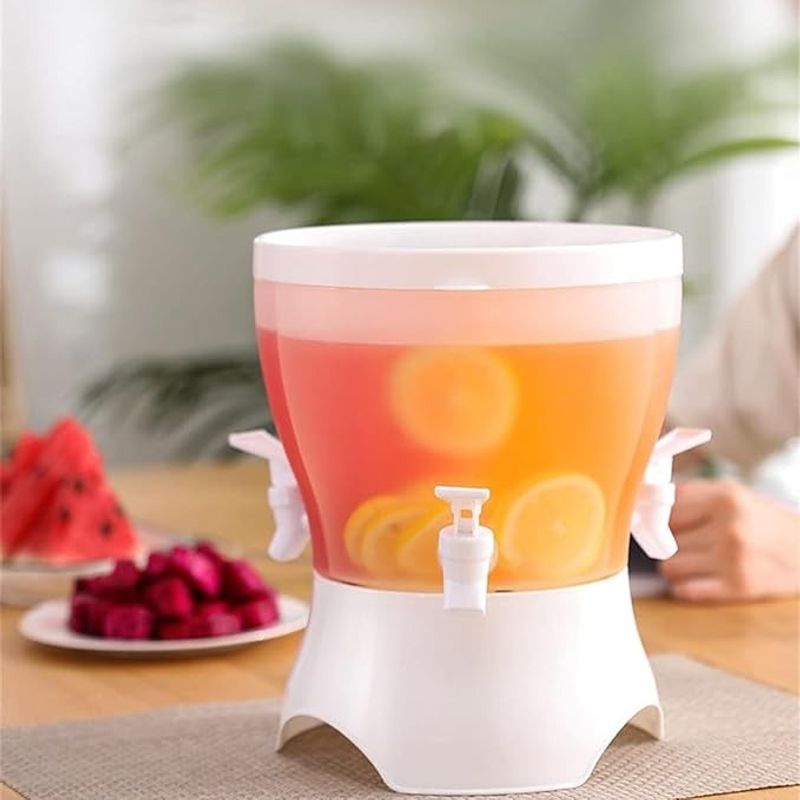 GENERICO - Dispensador Multi Bebidas Jugos Giratorio 3 Grifos Portátil 5 Litros