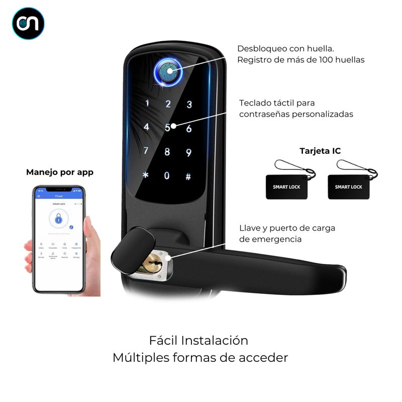 GENERICO - Cerradura chapa Digital  Inteligente 5 en 1 MSRX6