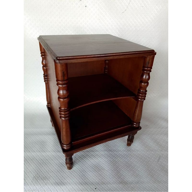 GENERICO - Mesa De Noche O Nochero Italy Antiguo Deco 1950 En Cedro
