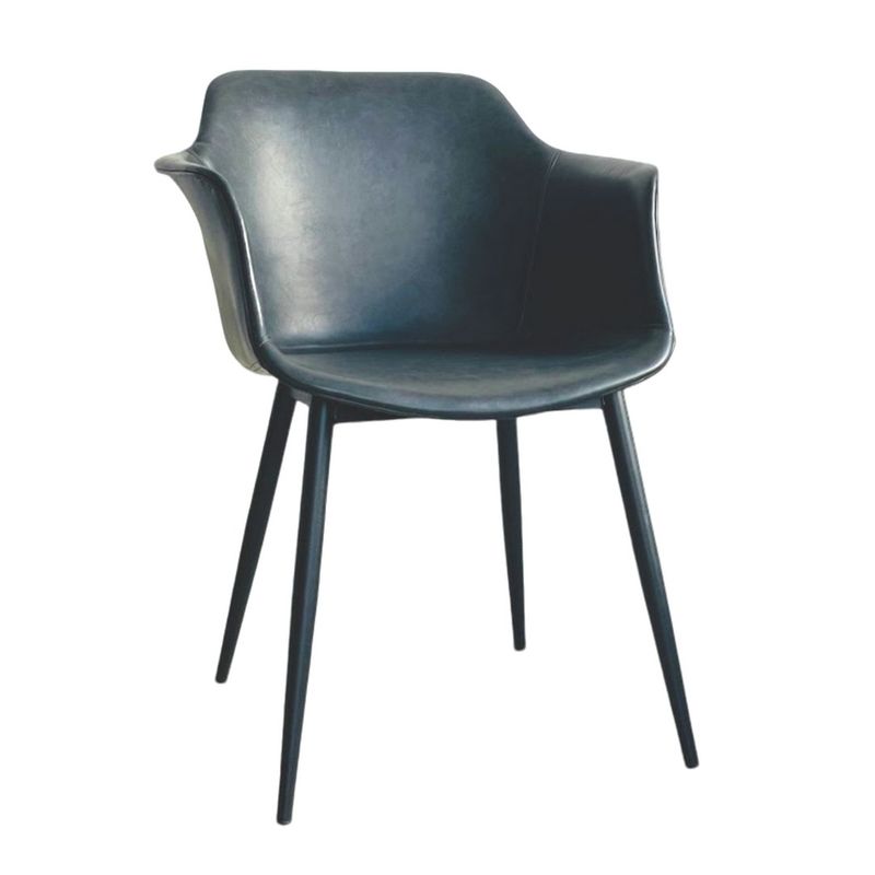 GENERICO - SILLA GLAMMY CUERO PATAS METALICAS Color Gris