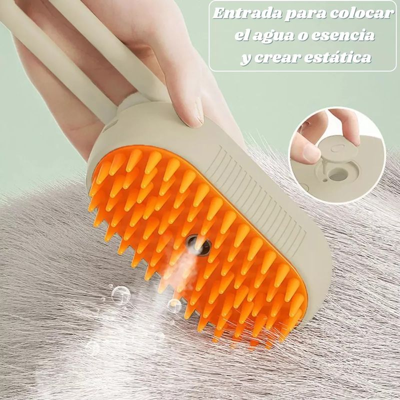 GENERICO - Cepillo Vapor Para Perros Gatos Peine Quita Pelo Vaporizador