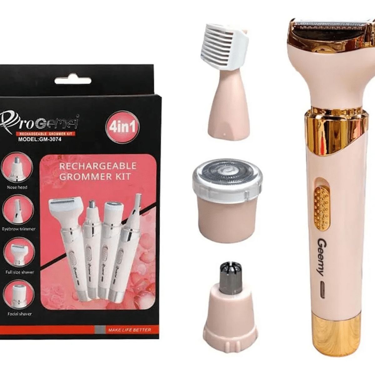 GEMEI GEEMY - Depiladora Eléctrica Geemy GM-3074 4 En 1