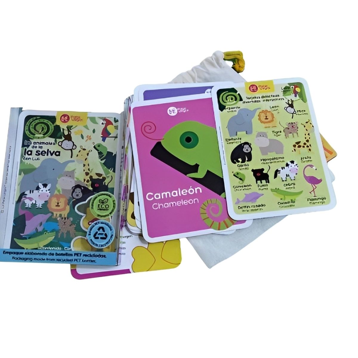 JUGANDO Y EDUCANDO - Juego Tarjetas Didácticas Animales Selva Estimulación Niños