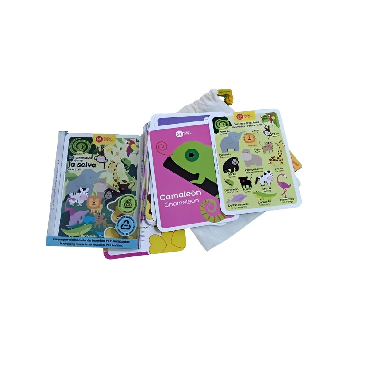 JUGANDO Y EDUCANDO - Juego Tarjetas Didácticas Animales Selva Estimulación Niños