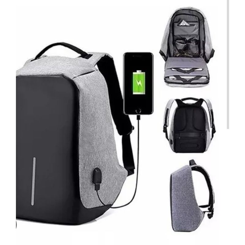 GENERICO - Morral de almacenamiento bolso antirrobo gris
