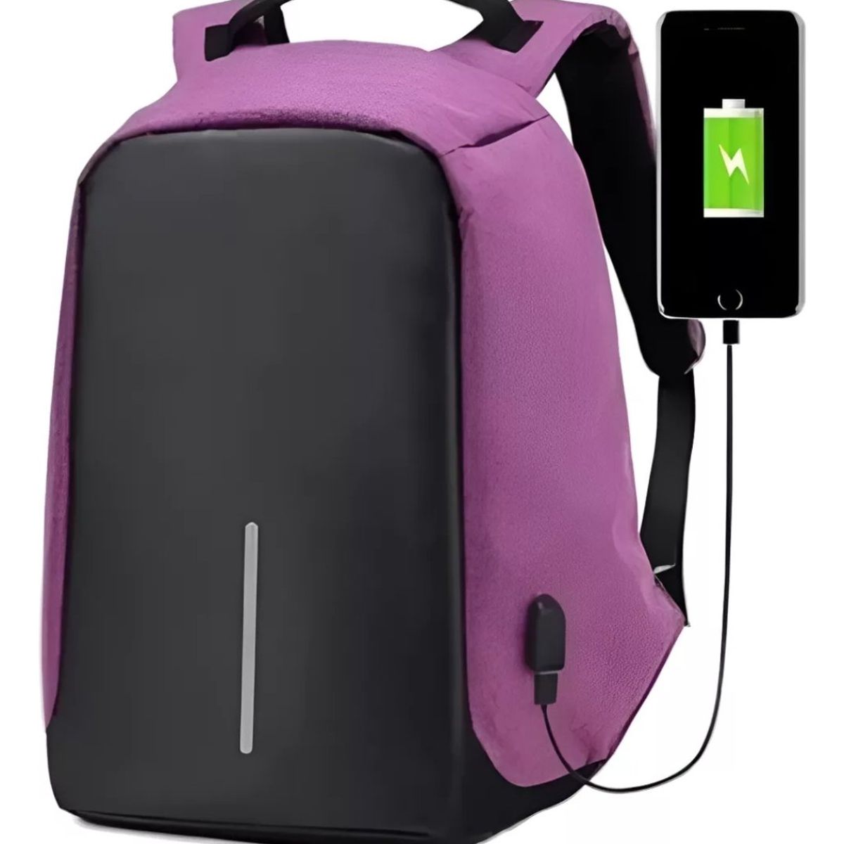 GENERICO - Morral almacenamiento bolso antirrobo  morado