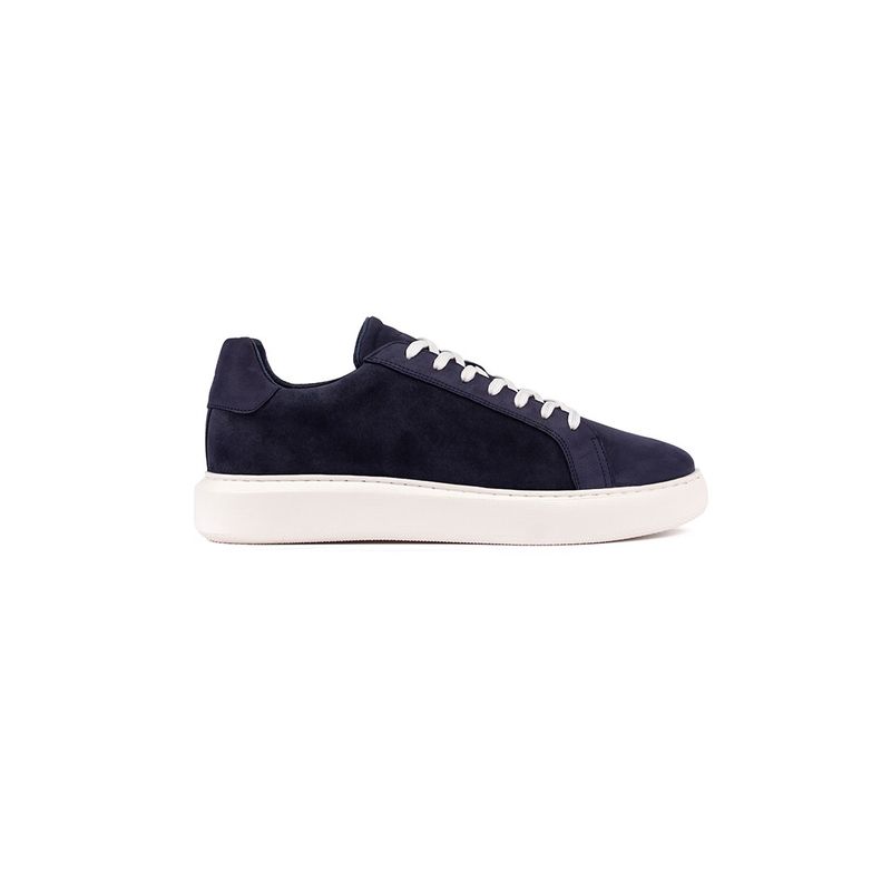 OVERSTATE - Zapatillas Casuales en Cuero Gamuza  Azul Overstate