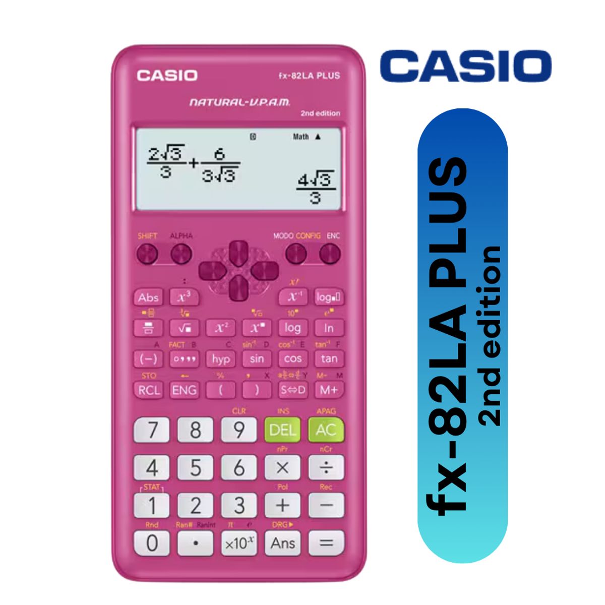 CASIO - Calculadora científica fx-82LA PLUS 2nd - Rosa