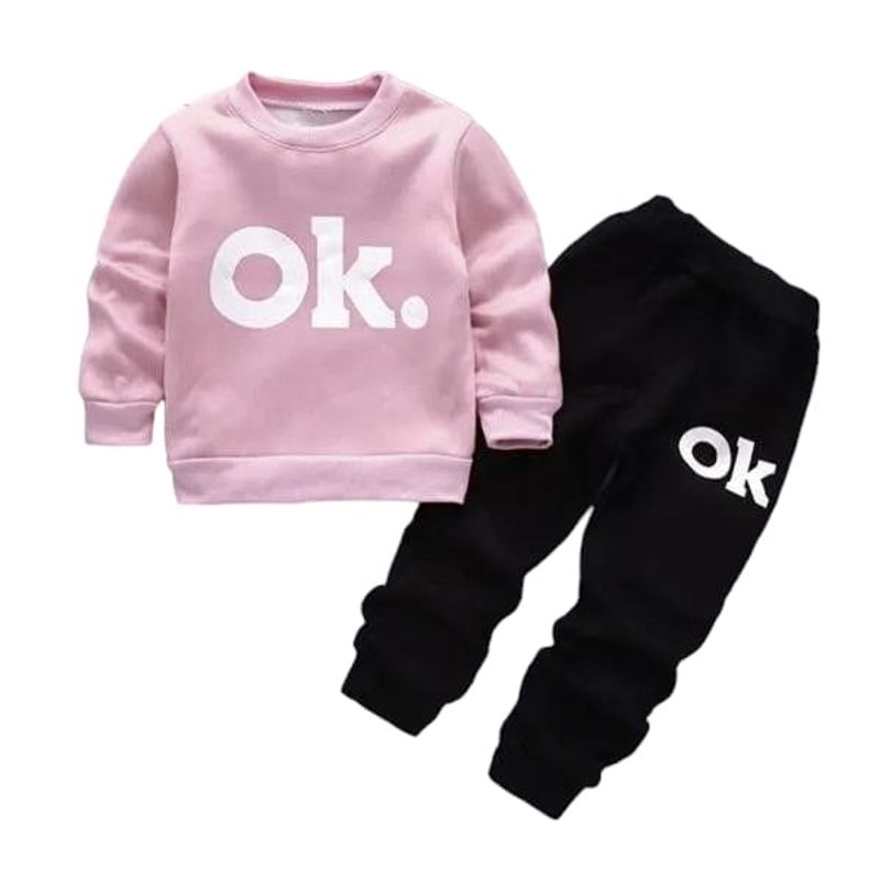 URBAN PLUS - conjunto niña buzo y pantalon ok rosa negro