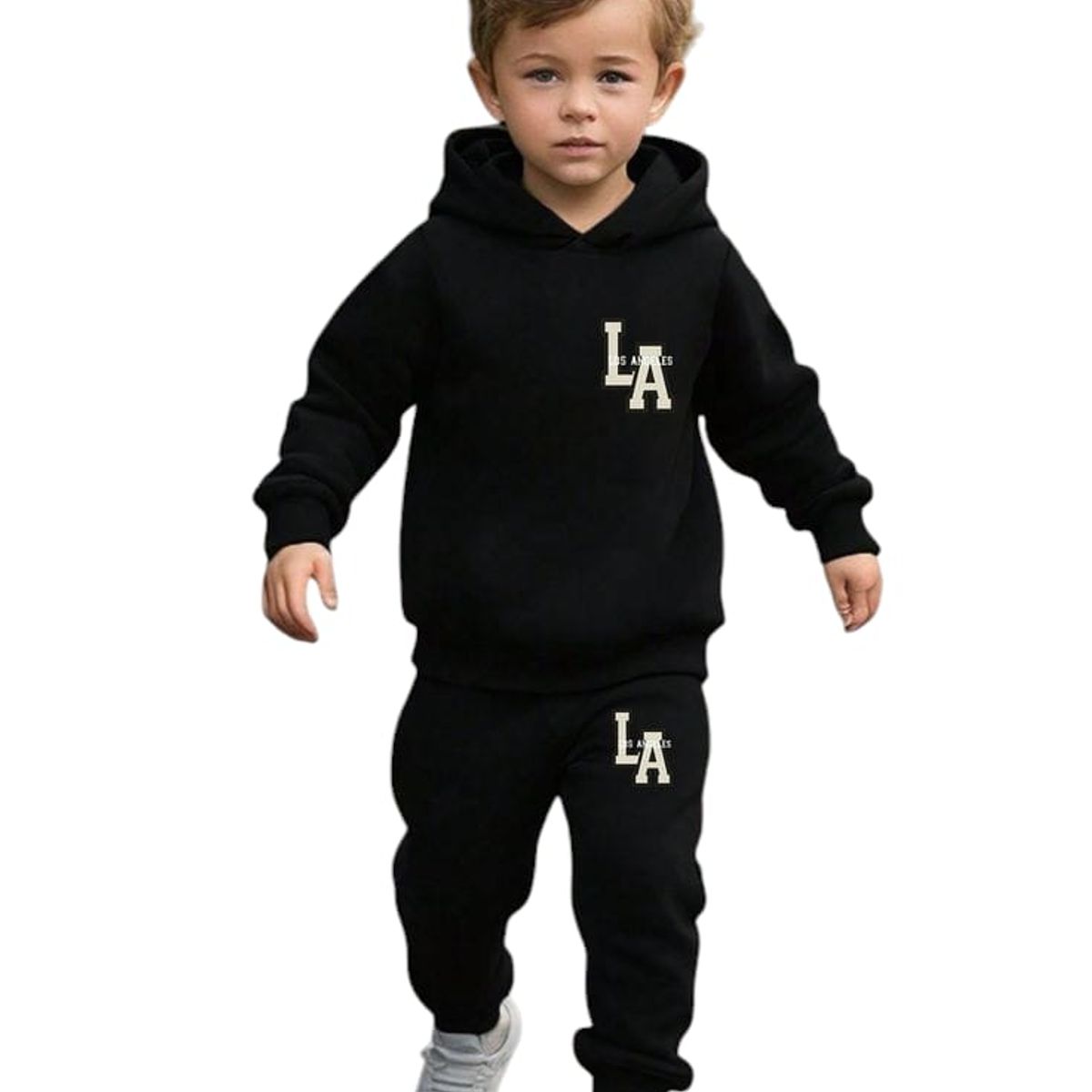 URBAN PLUS - conjunto niño buzo y pantalon LA negro