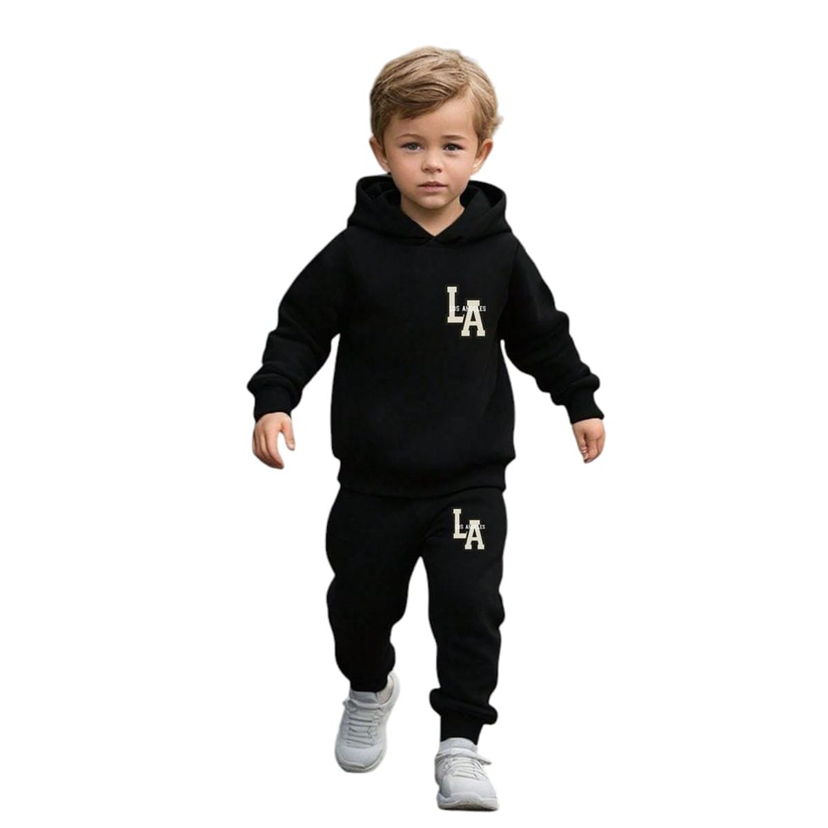 URBAN PLUS - conjunto niño buzo y pantalon LA negro
