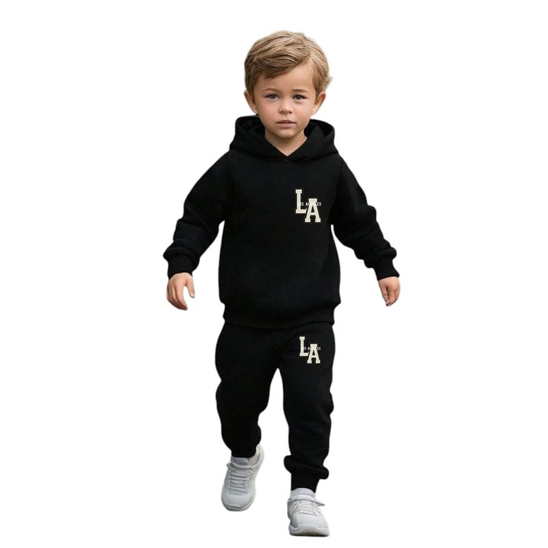 URBAN PLUS - conjunto niño buzo y pantalon LA negro