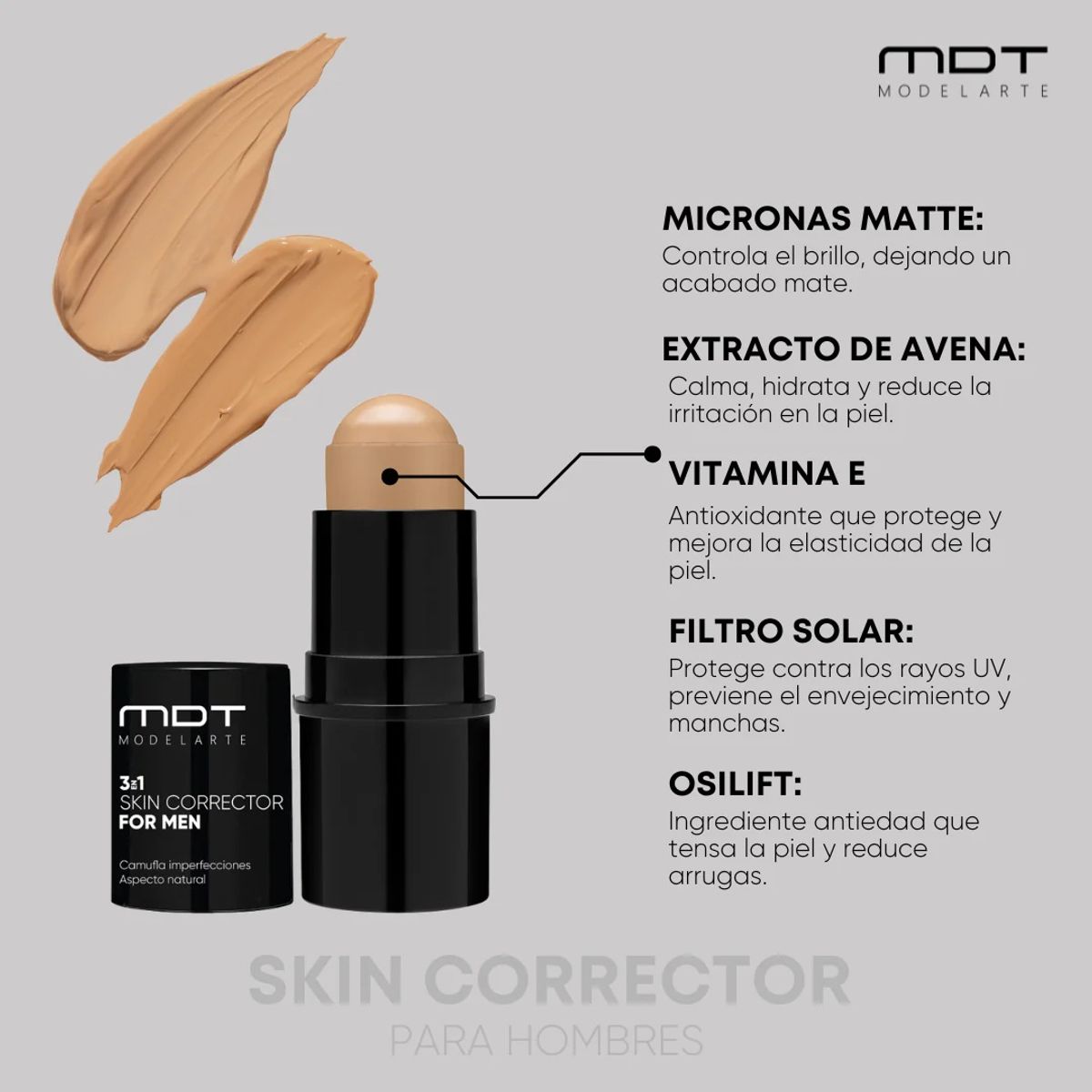 MODELARTE - Corrector de Ojeras para Hombre Skin Light Modelarte