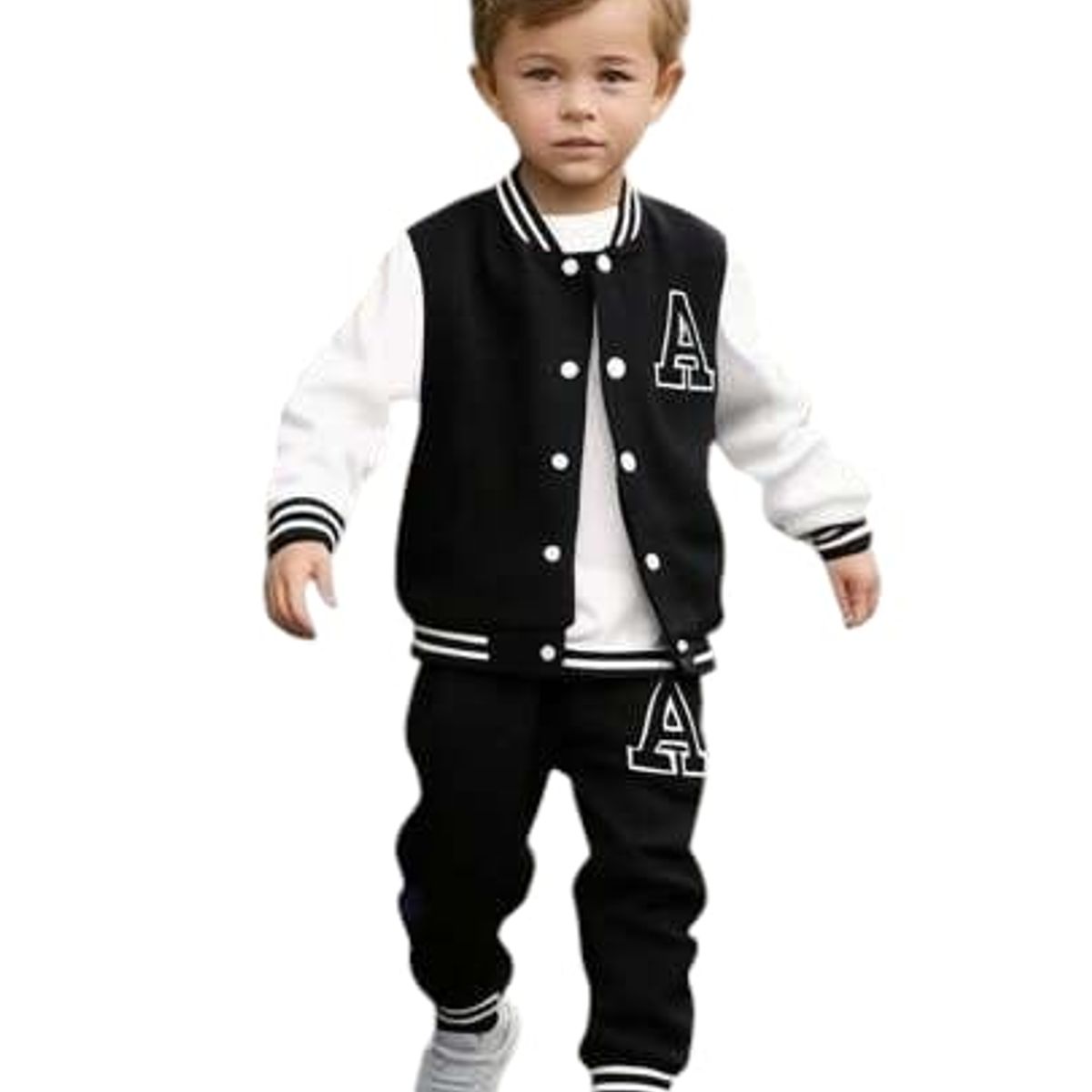 URBAN PLUS - conjunto niño chaqueta beisbolera y jogger negro