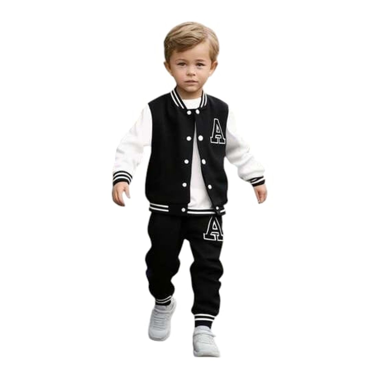 URBAN PLUS - conjunto niño chaqueta beisbolera y jogger negro