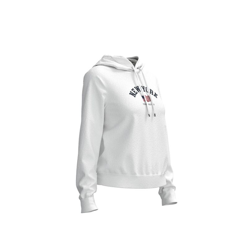 KOAJ - KOAJ Buzo unicolor con capota y diseÃ±o college de New York MUJER