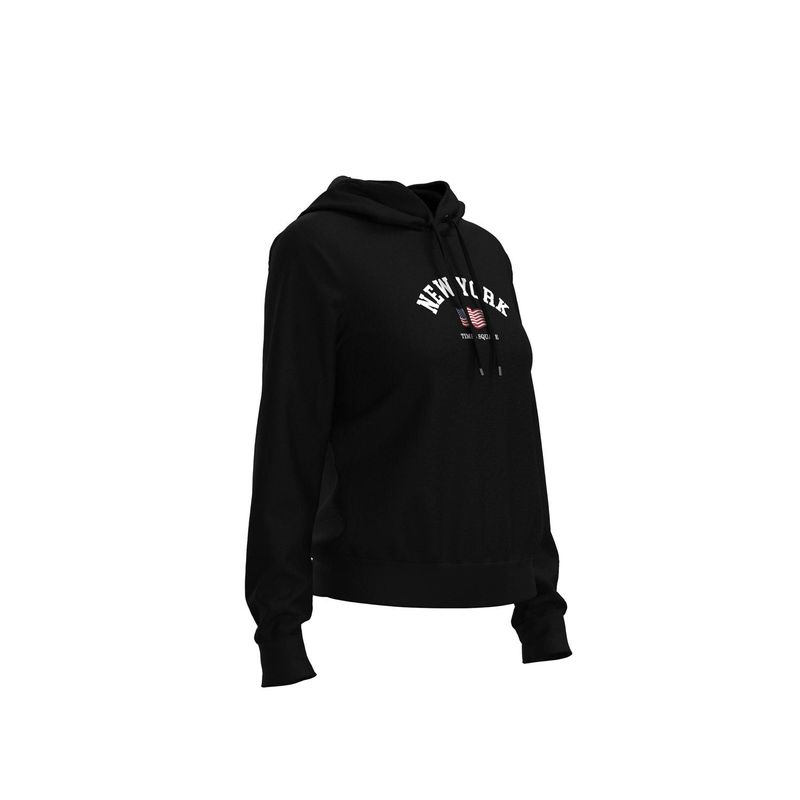 KOAJ - KOAJ Buzo unicolor con capota y diseÃ±o college de New York MUJER