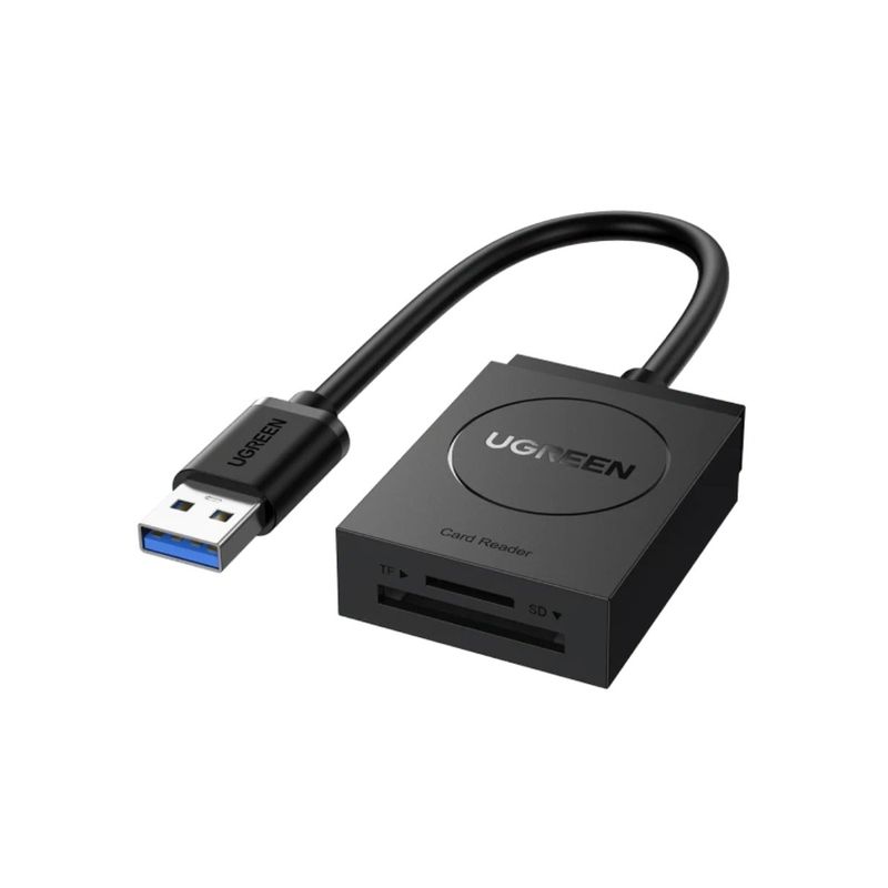 UGREEN - Lector de Tarjetas Ugreen 2 en 1, USB 3.0 a TF, SD y Micro SD Negro