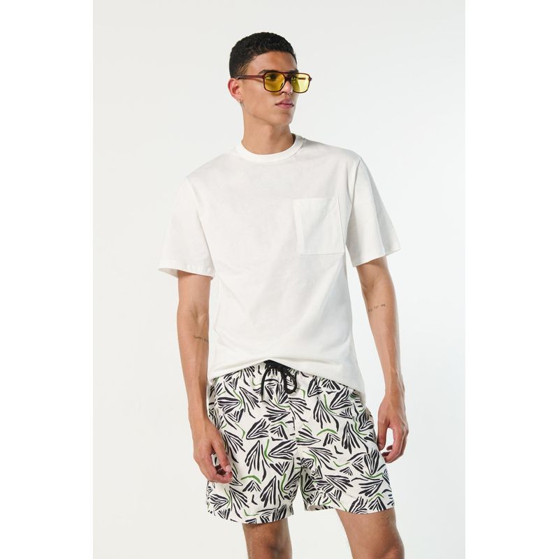 KOAJ - KOAJ Bermuda crema clara tipo playera para hombre cuenta con c HOMBRE