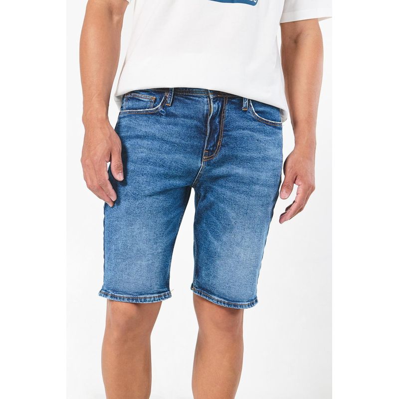 KOAJ - KOAJ Bermuda en jean slim azul clara con tiro bajo y bolsillos HOMBRE