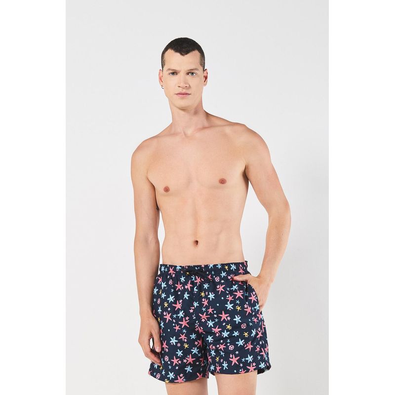 KOAJ - KOAJ Bermuda playera azul intensa con diseños de estrellas de  HOMBRE