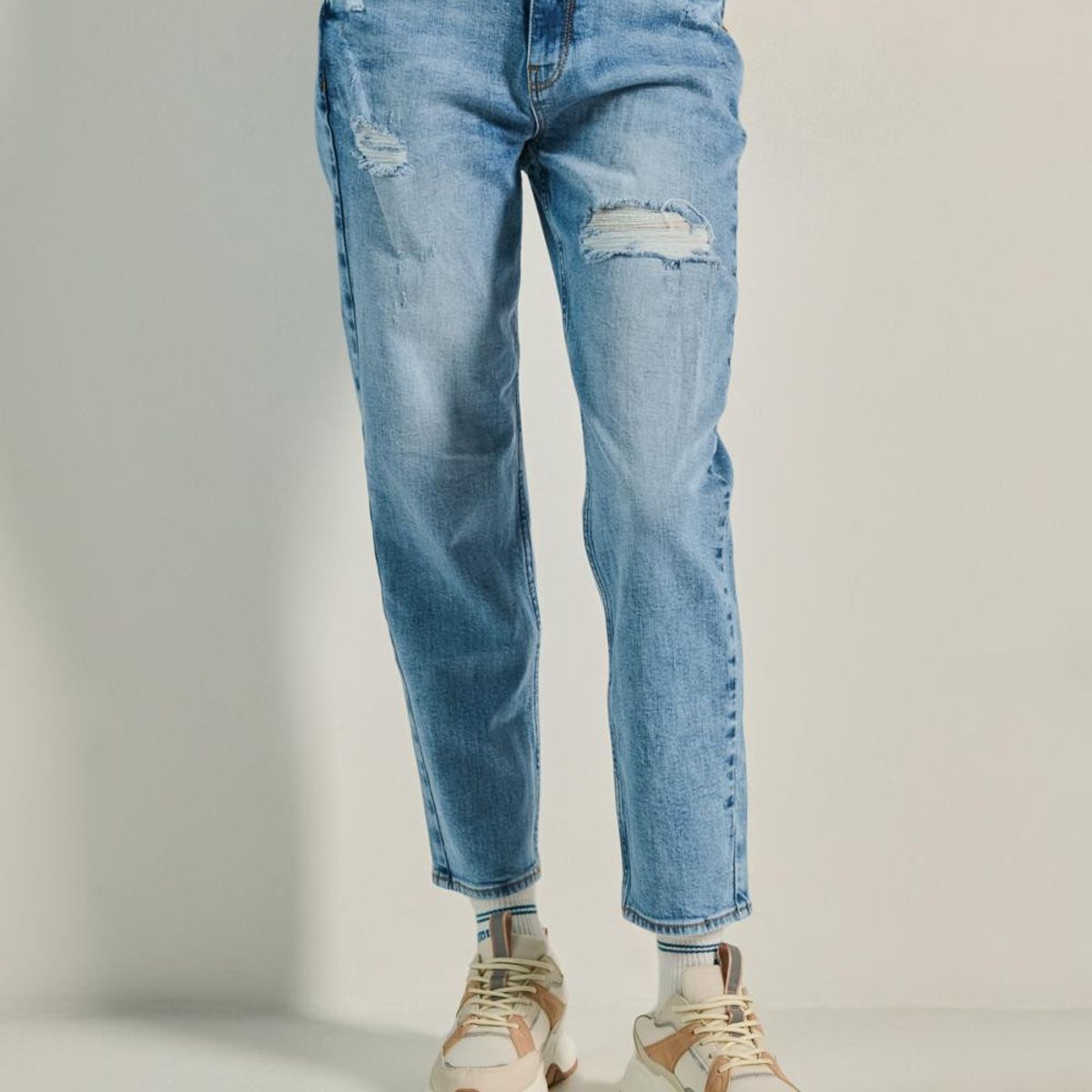 KOAJ - KOAJ Jean mom fit tiro super alto Mujer