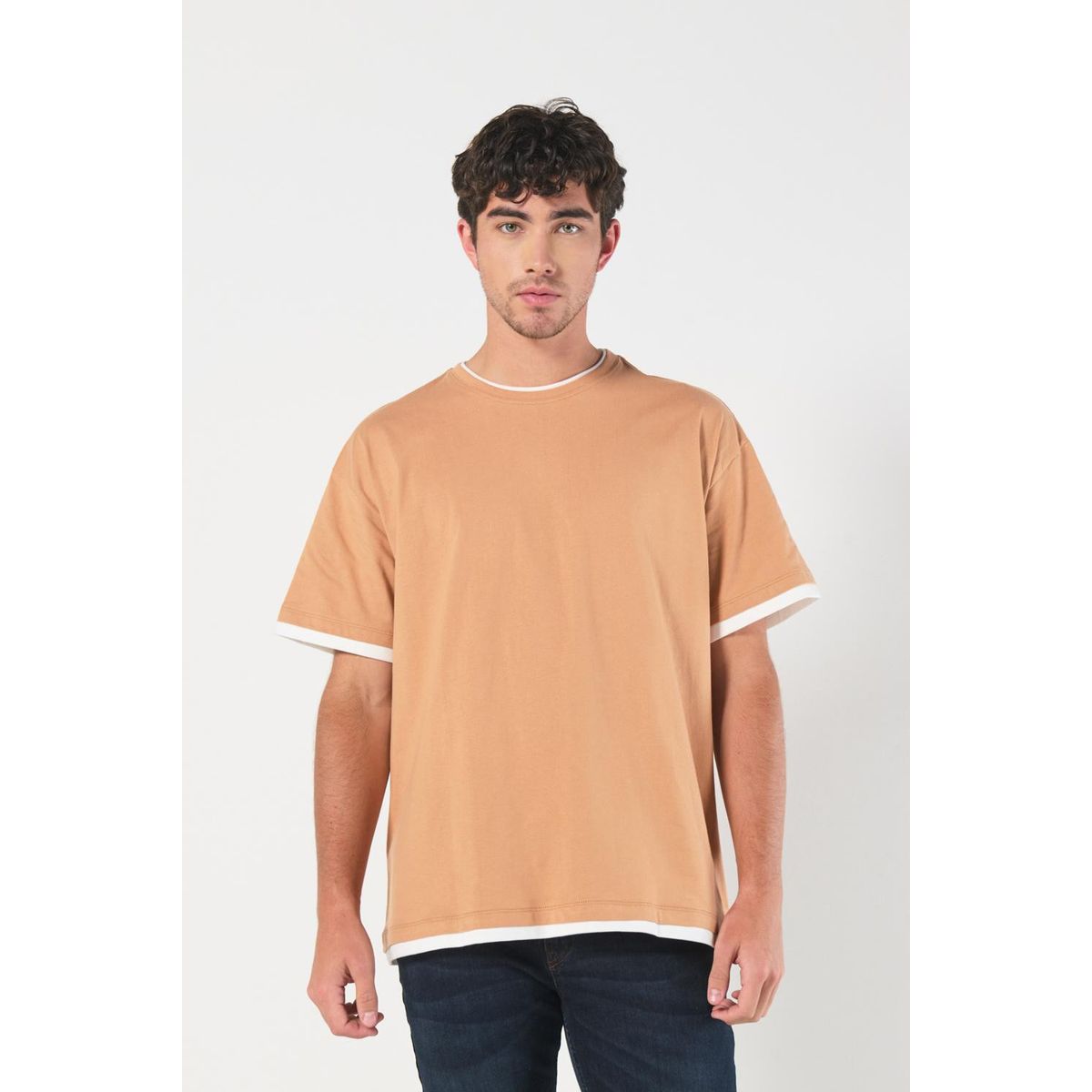 KOAJ - KOAJ Camiseta oversize manga corta unicolor con contrastes Hombre