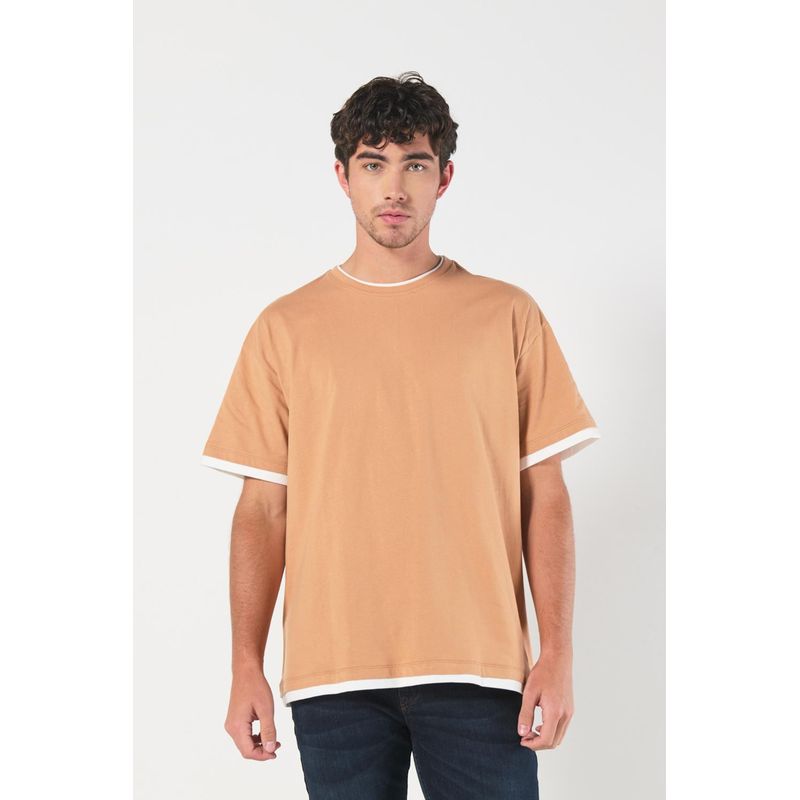 KOAJ - KOAJ Camiseta oversize manga corta unicolor con contrastes HOMBRE