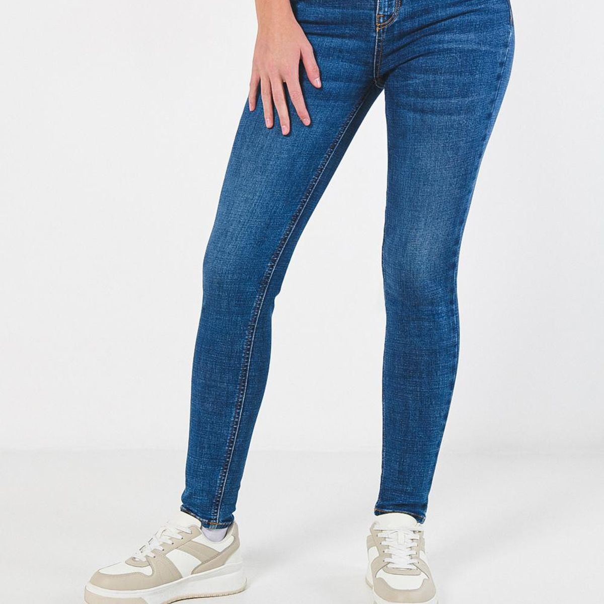 KOAJ - KOAJ Jean Jegging tiro alto azul oscuro Mujer