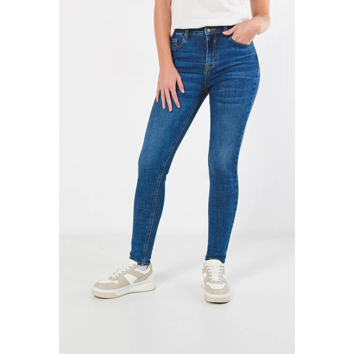 KOAJ - KOAJ Jean Jegging tiro alto azul oscuro Mujer