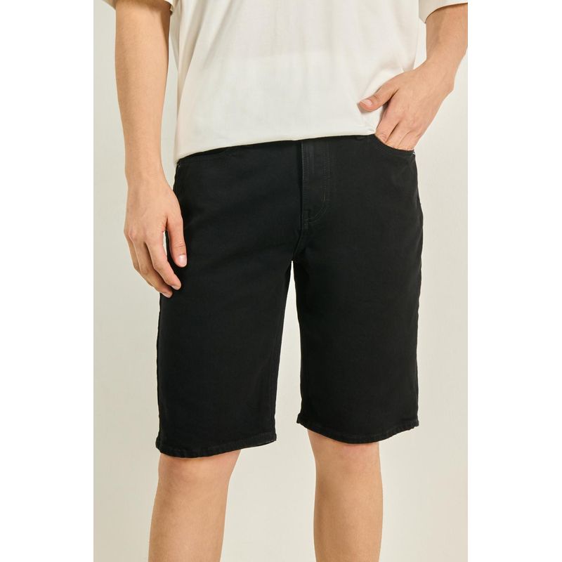 KOAJ - KOAJ Bermuda en jean slim negra tiro bajo y bolsillos funciona HOMBRE