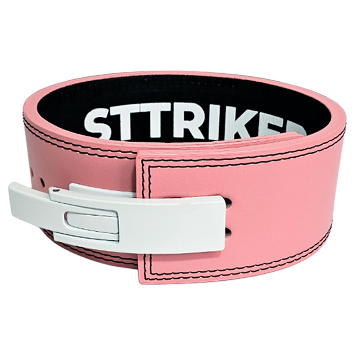 VITTORIA - Cinturon Cuero Pesas Gym Powerlifting Hebilla Palanca Rosa S