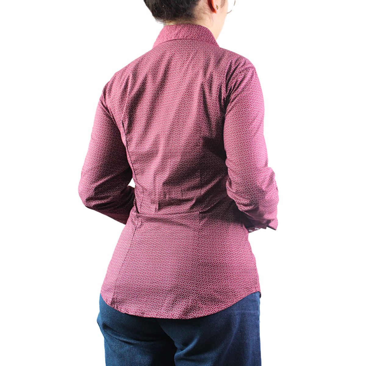 LEC LEE - Blusa Cuello Camisero Lec Lee Vinotinto