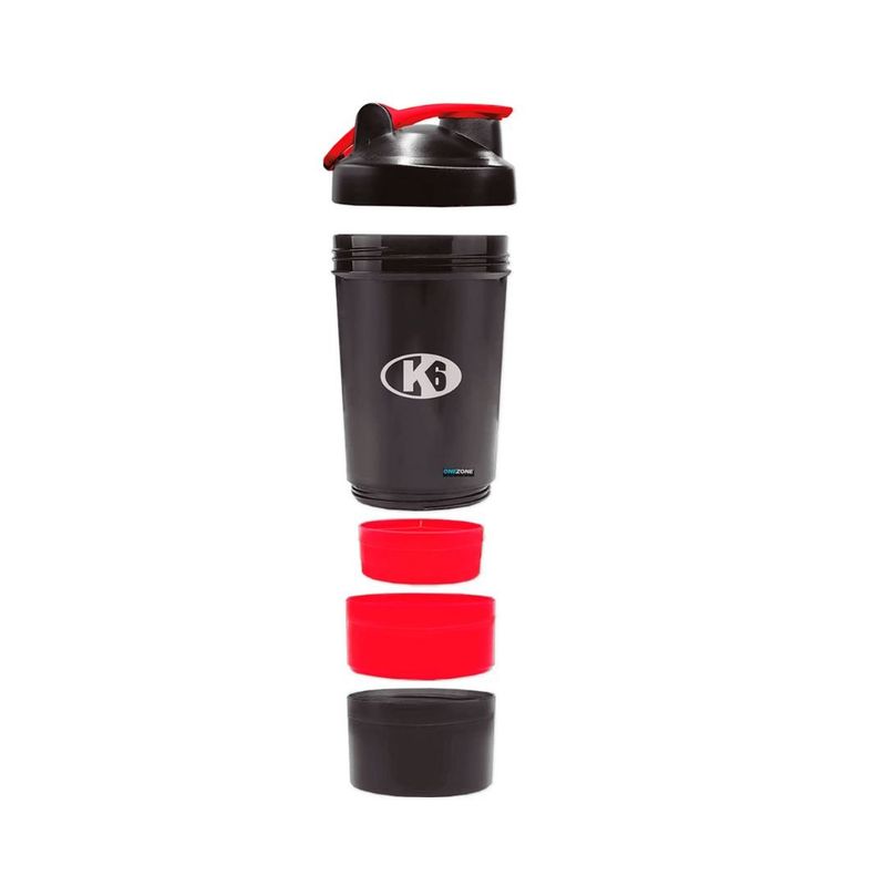 K6 - Vaso Mezclador K6 700ml Proteína Termo Compartimiento Gym