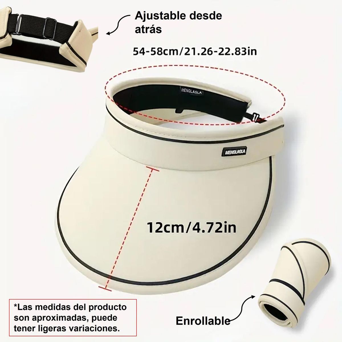 VELBROS - Gorra Visera Ala Ancha Fina Cachucha Unisex Deport Playa - Piel