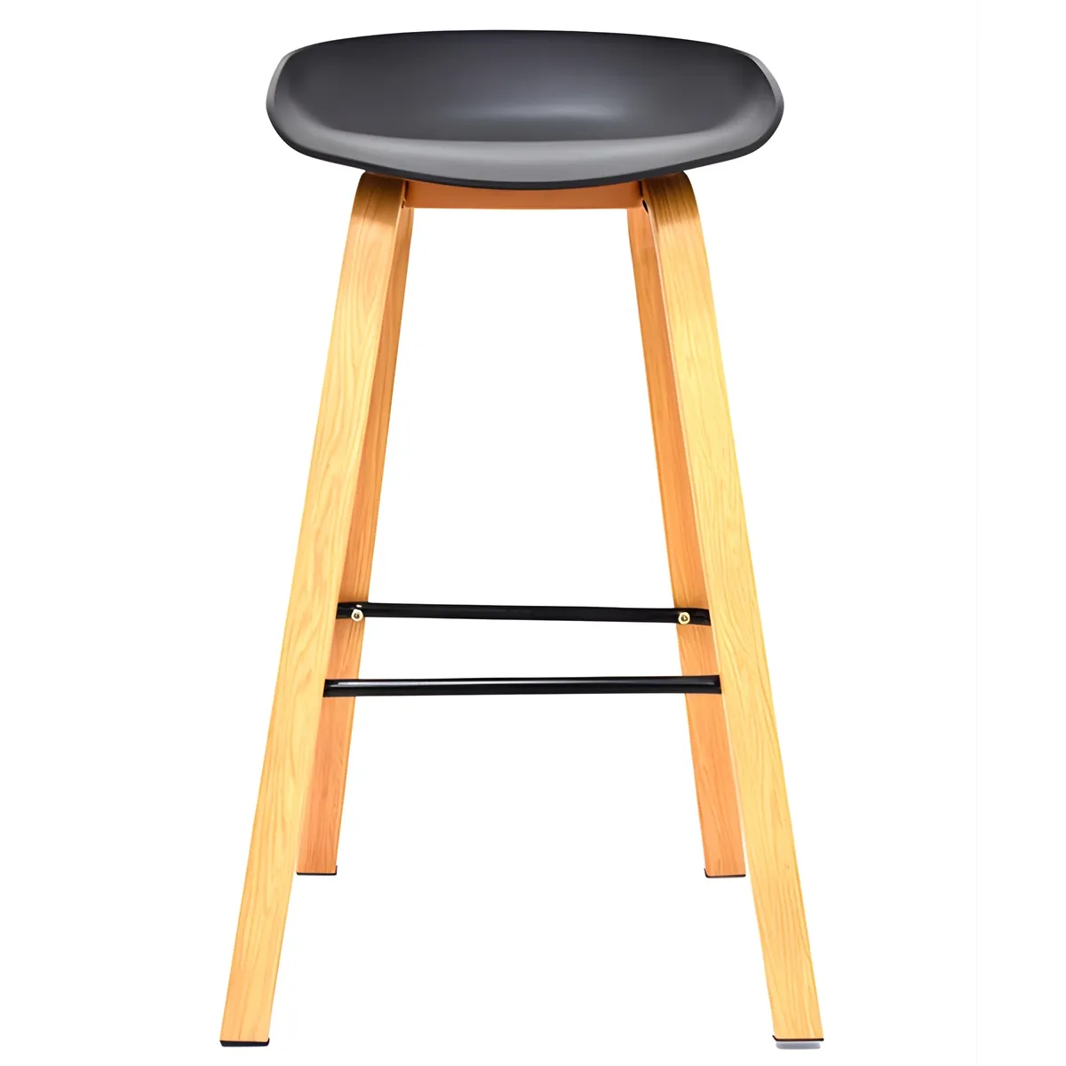 GENERICO - Silla Misuri Con Patas Metálicas Tipo Madera Color Negro 65 cm De Altura