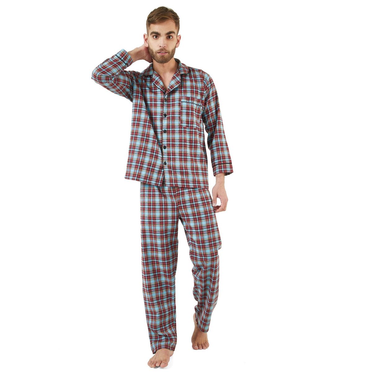 SANTANA - Pijama Hombre Leñadora Azul